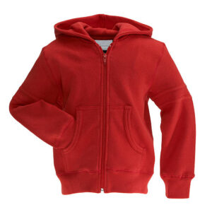 TSS Red Hoodie sweatshirt with front zipper, perfect for a casual look.