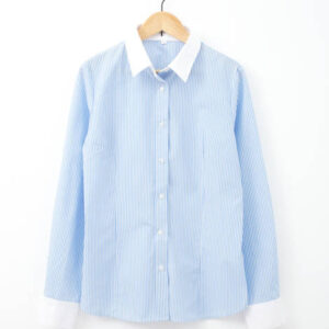 Skyline Stripes Formal Shirt with blue body, white collar and cuffs.