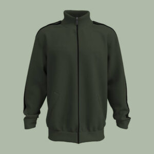 Men Solid Bomber Jacket jacket with a high collar, long sleeves, and minimal design.