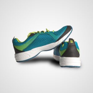 Stylish blue and green TSS Unisex Sports Shoes for running.