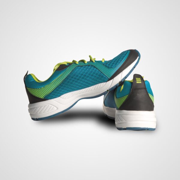 Stylish blue and green TSS Unisex Sports Shoes for running.